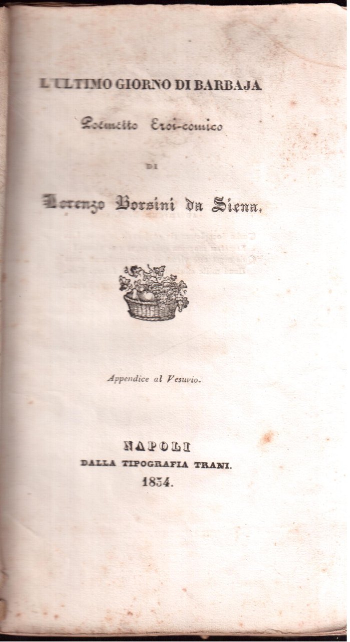 L'ultimo giorno di Barbaja Poemetto eroi - comico