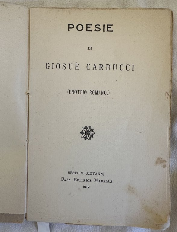 POESIE DI GIOSUE CARDUCCI (ENOTRIO ROMANO)