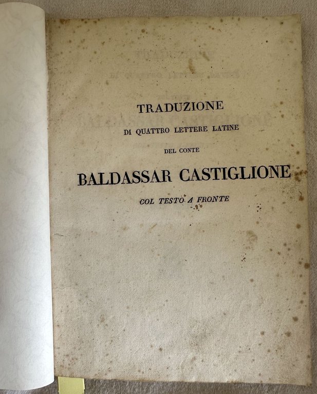 TRADUZIONE DI QUATTRO LETTERE LATINE