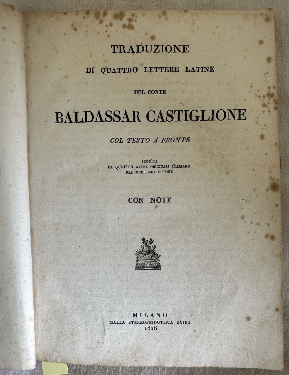 TRADUZIONE DI QUATTRO LETTERE LATINE