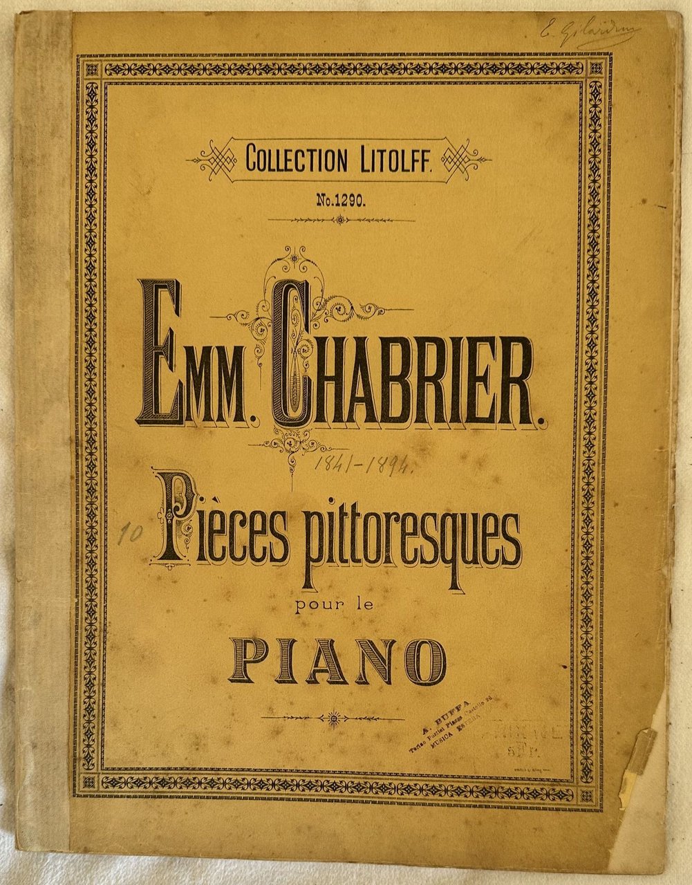 PIECES PITTORESQUES POUR LE PIANO