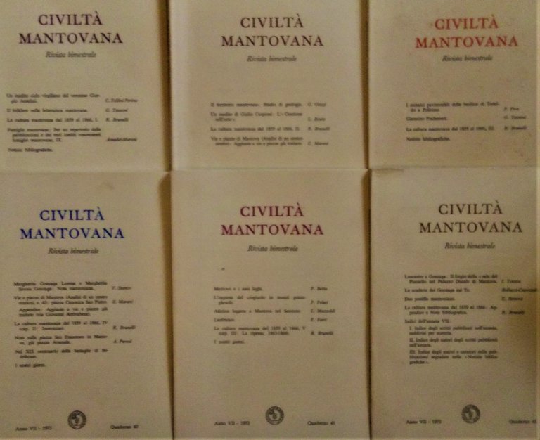 Civiltà Mantovana. Rivista Bimestrale Anno VII, quaderni N. 37-42,Aprile 1973 …