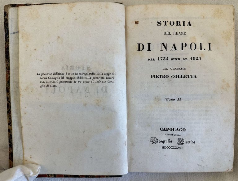 STORIA DEL REAME DI NAPOLI DAL 1734 SINO AL 1825