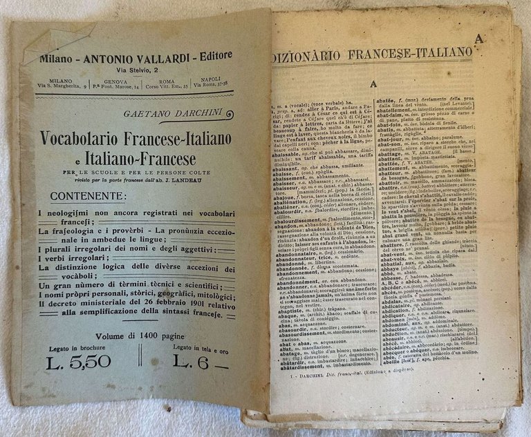 VOCABOLARIO FRANCESE ITALIANO E ITALIANO FRANCESE