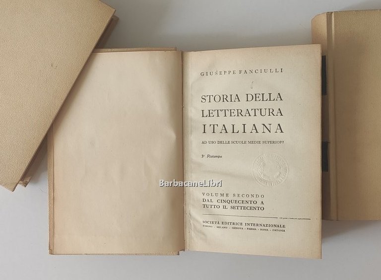 Storia della letteratura italiana (3 voll.) Ad uso delle scuole …