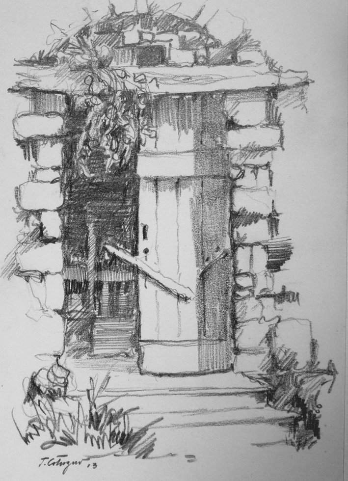 La porta. Il disegno originale accluso, le riproduzioni dell'acquaforte in …