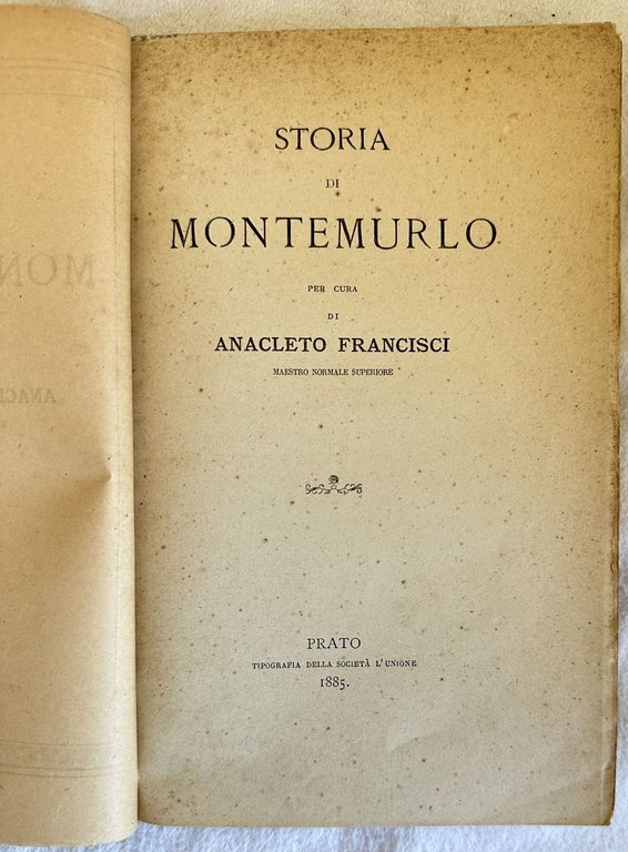 STORIA DI MONTEMURLO