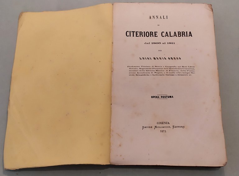 Annali di Citeriore Calabria dal 1806 al 1811.