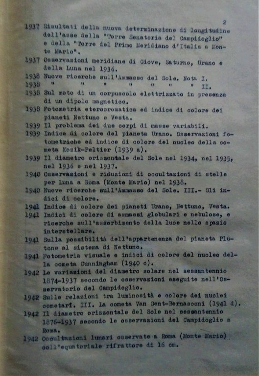 Pubblicazioni 1929 - 1953.