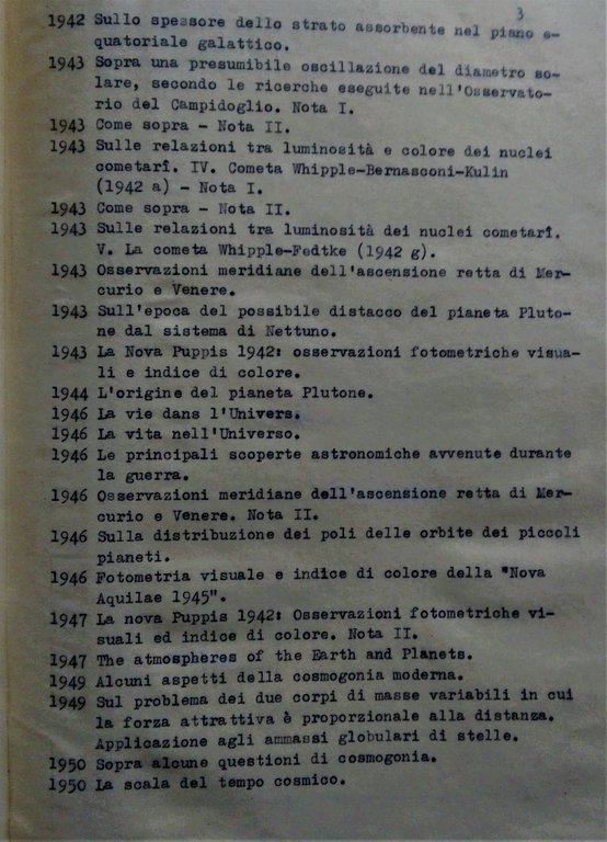 Pubblicazioni 1929 - 1953.