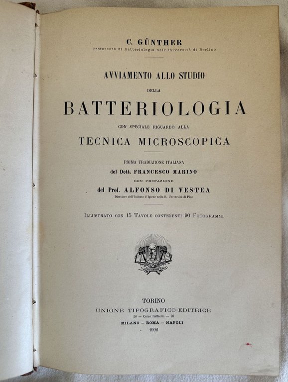 AVVIAMENTO ALLO STUDIO DELLA BATTERIOLOGIA CON SPECIALE RIGUARDO ALLA TCNICA …