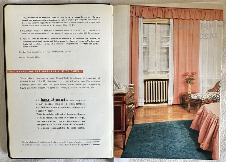 RADIATORI CALDAIE ACCESSORI IDEAL 1954 AGGIORNAMENTO APRILE 1955