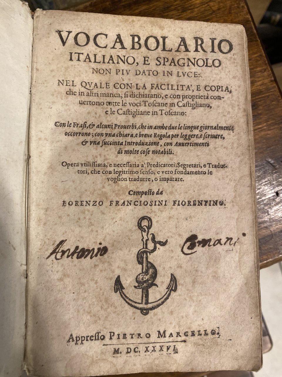 Vocabolario italiano e spagnolo