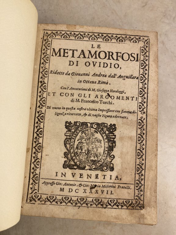 Le metamorfosi di Ovidio ridotte da Giovanni Andrea dell'Anguillara in …