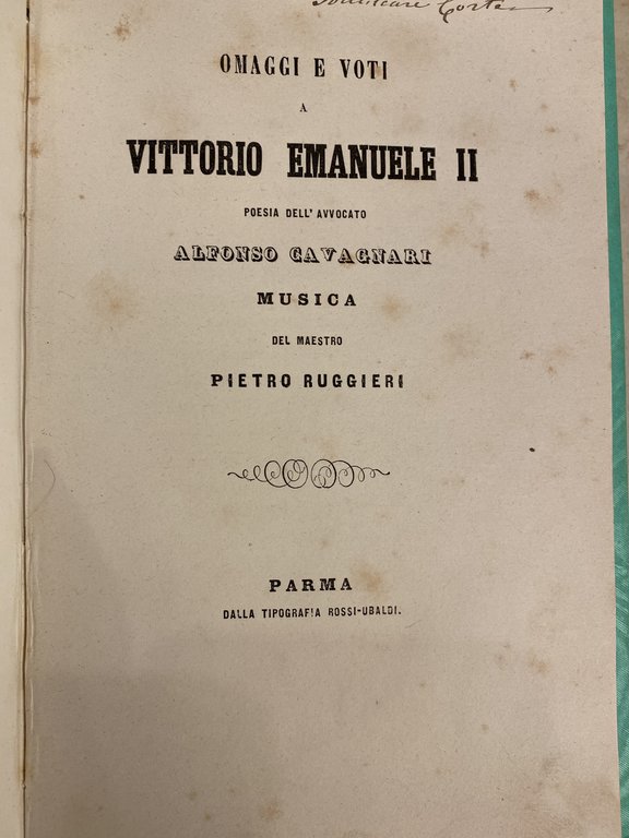 Omaggi e voti a Vittorio Emanuele II. Poesie dell'avvocato Alfonso …