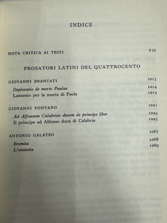PROSATORI LATINI DEL QUATTROCENTO - VIII - GIOVANNI BRANCATI, GIOVANNI …