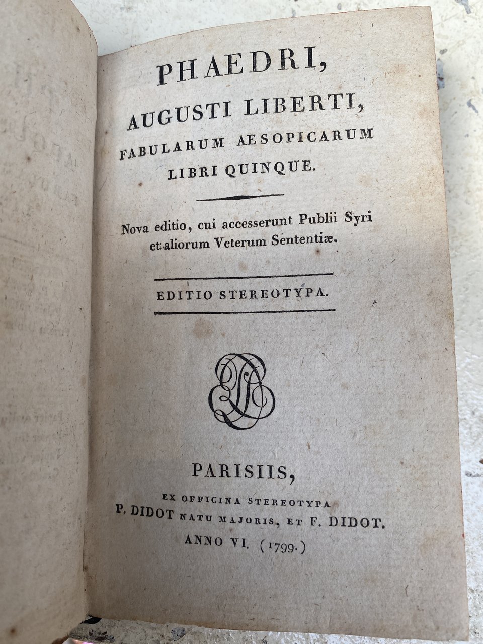 Phaedri augusti liberti fabularum aesopicarum libri quinque