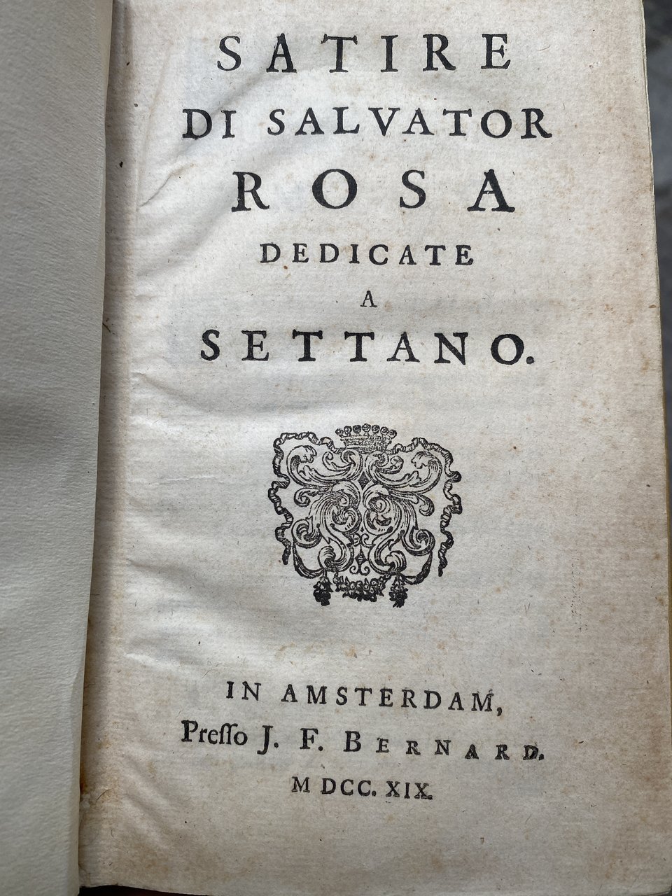 Satire di Salvator Rosa dedicate e Settano