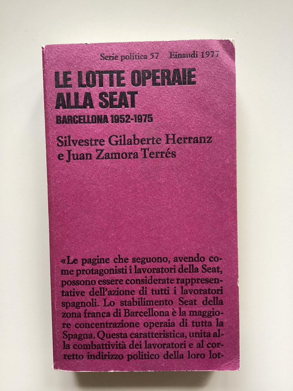 Le lotte operaie alla Seat. Barcellona 1952-1975