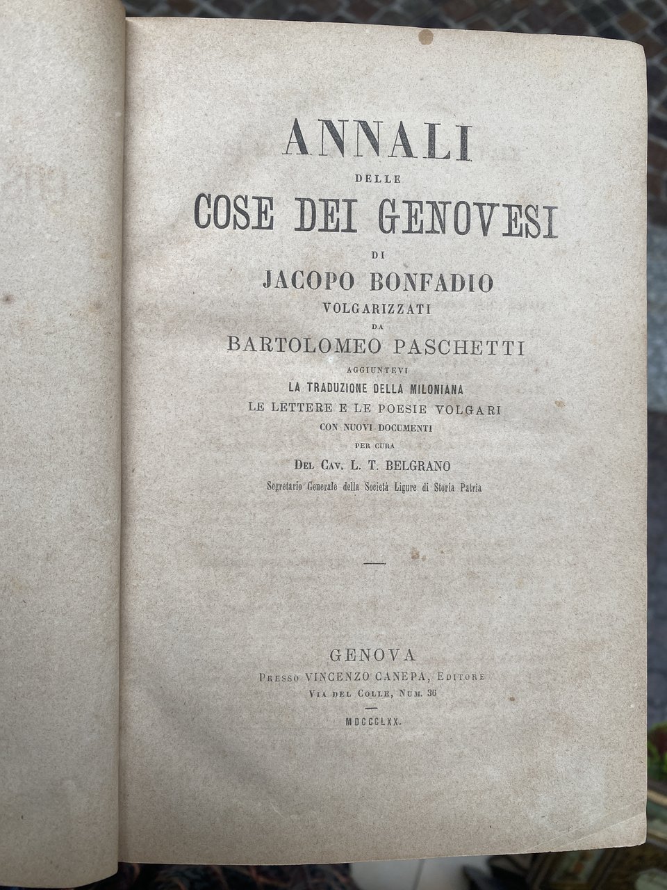 Annali delle cose dei Genovesi di Jacopo Bonfadio volgarizzati da …