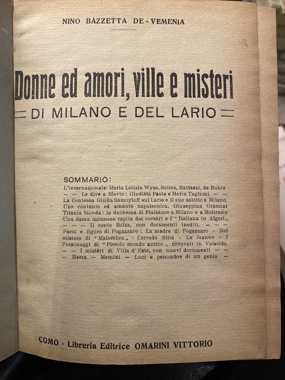 Donne ed amori, ville e misteri - di Milano e …