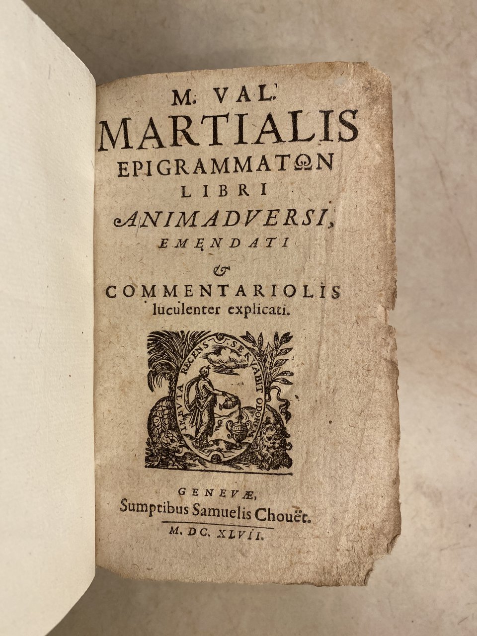 M. Val. Martialis Epigrammaton Libri Animadversi emendati et commentariolis iuculenter …