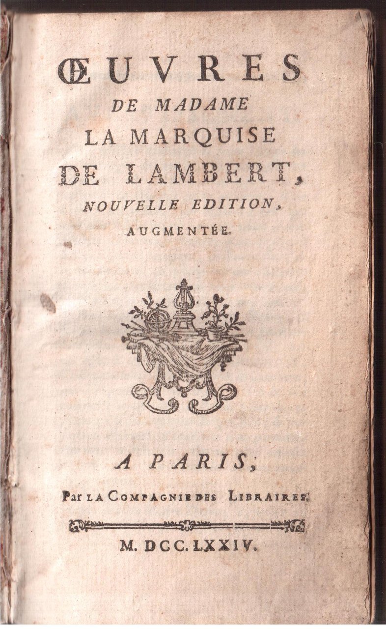 Oeuvres de Madame la Marquise de Lambert- Nouvelle edition augmentée