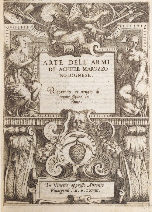 ARTE DELL’ARMI DI ACHILLE MAROZZO BOLOGNESE. RICORRETTO, ET ORNATO DI …