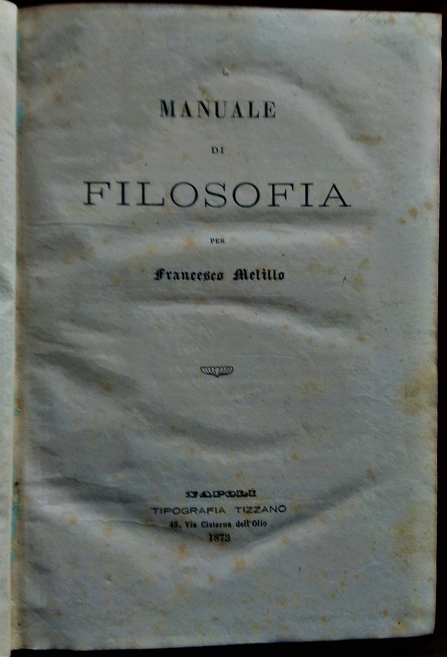 Manuale di filosofia.