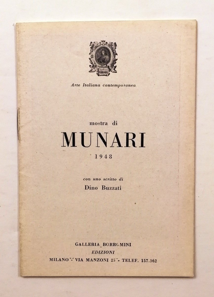 Mostra di Munari 1948 con uno scritto di Dino Buzzati