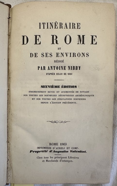 ITINERAIRE DE ROME ET DE SES ENVIRONS