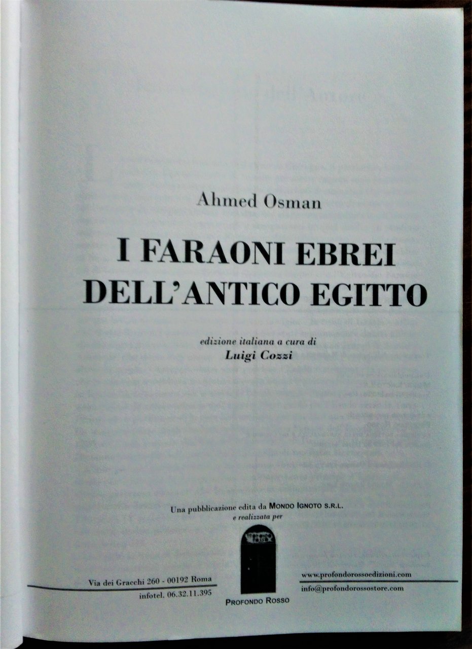 I faraoni ebrei dell' antico Egitto.