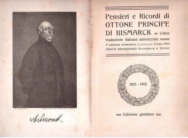 Pensieri e ricordi di Ottone principe di Bismarck