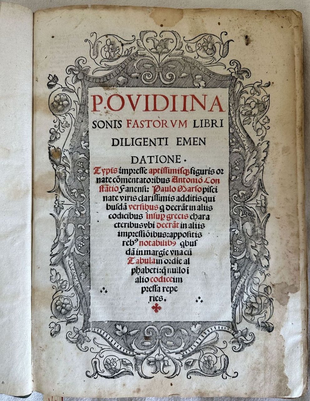 P. OVIDII NASONIS FASTORUM LIBRI DILIGENTI EMENDATIONE TYPIS IMPRESSE APTISSIMIS …