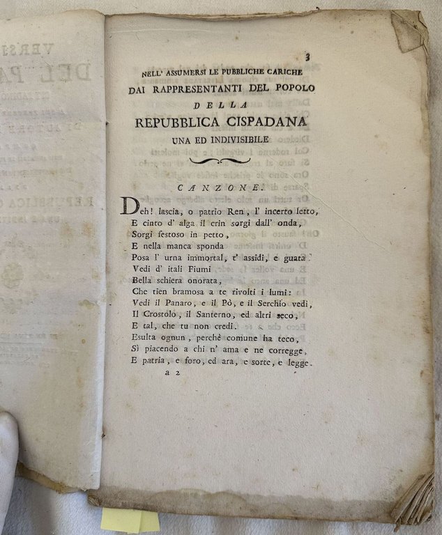 VERSI LIBERI DEL PARADISI CITTADINO REGGIANO A CUI PRECEDE UNA …