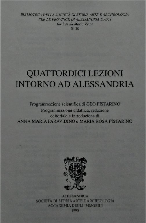 Quattordici Lezioni Intorno ad Alessandria.