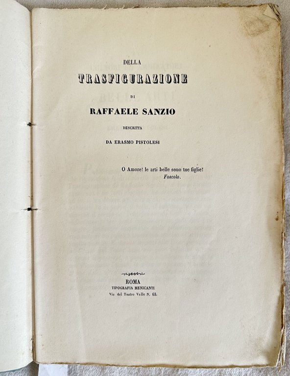 DELLA TRASFIGURAZIONE DI RAFFAELE SANZIO