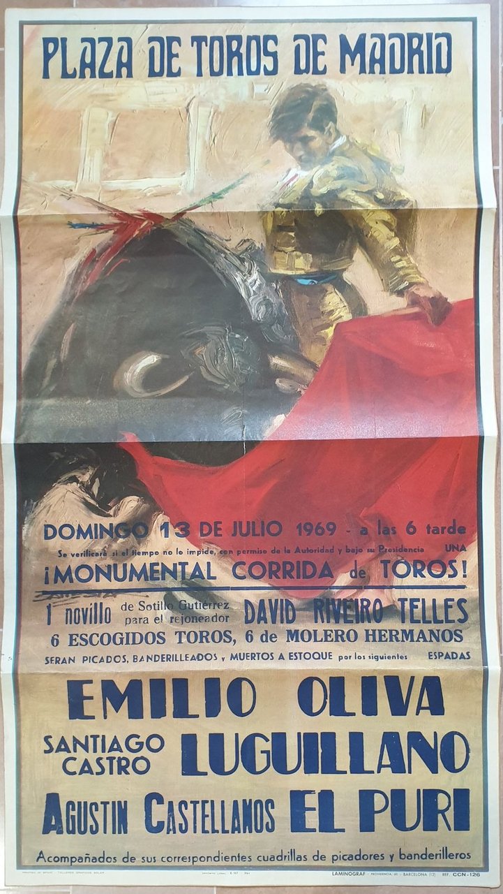 PLAZA DE TOROS DE MADRID DOMINGO 13 DE JULIO 1969 …