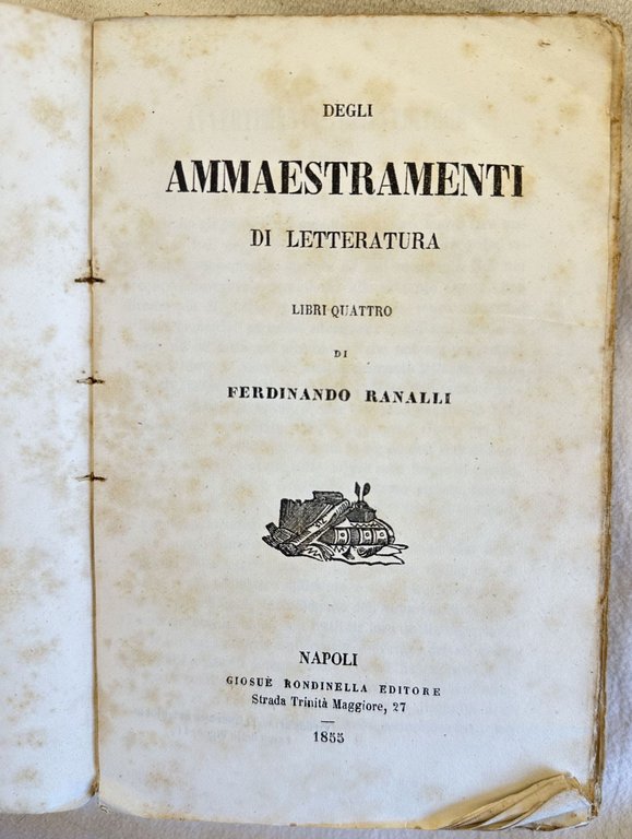 DEGLI AMMAESTRAMENTI DI LETTERATURA