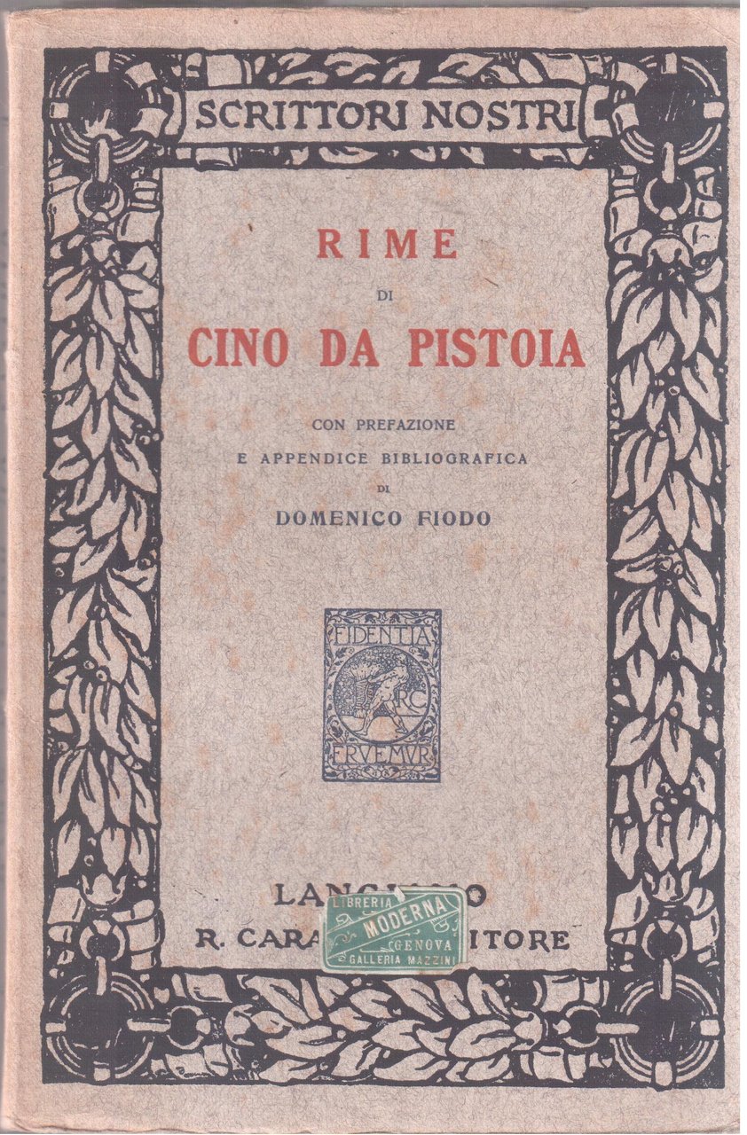 Rime con prefazione e appendice bibliografica di Domenico Fiodo