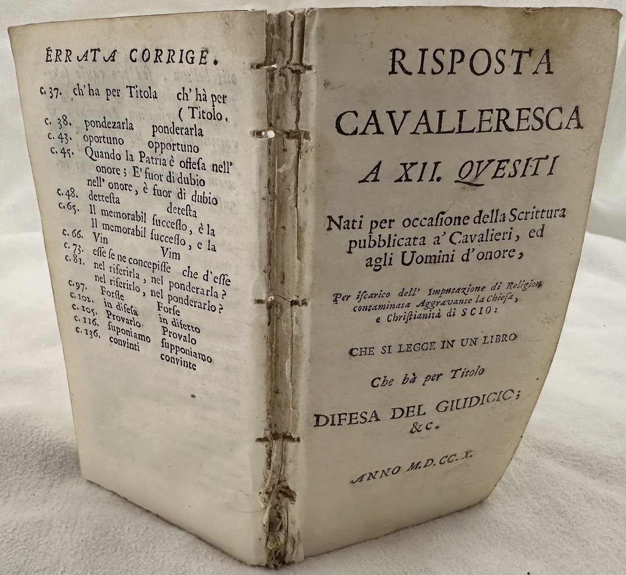 RISPOSTA CAVALLERESCA A XII QUESITI NATI PER OCCASIONE DELLA SCRITTURA …