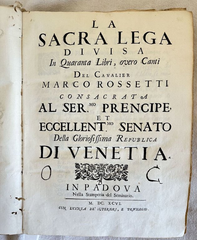 LA SACRA LEGA DIVISA IN QUARANTA LIBRI, OVERO CANTI DEL …