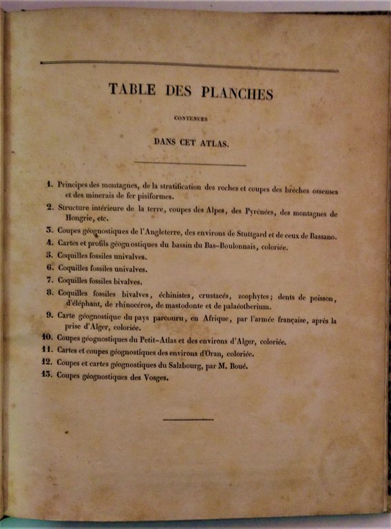 Traitè elementaire de geologie. ATLAS.