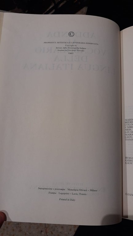 Vocabolario della lingua italiana Treccani - Addenda