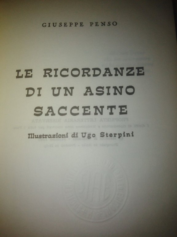 Le ricordanze di un asino saccente