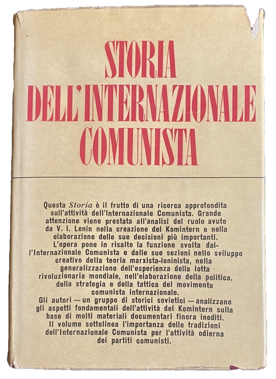 STORIA DELL'INTERNAZIONALE COMUNISTA