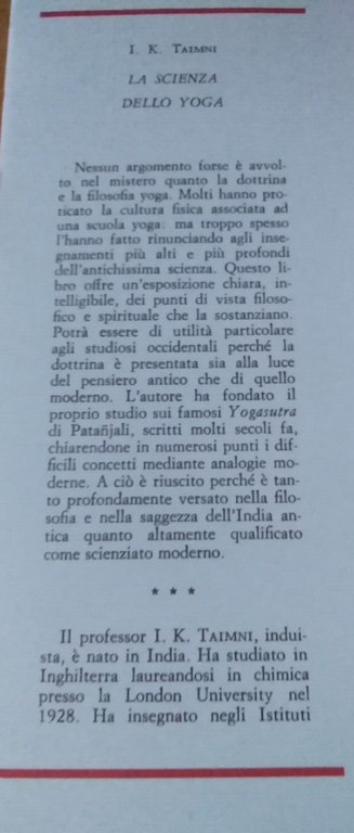 La scienza dello yoga. Commento agli yogasutra di Patanjali