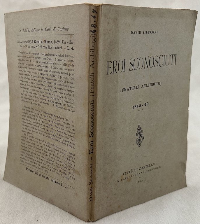 EROI SCONOSCIUTI (FRATELLI ARCHIBUGI) 1848-49