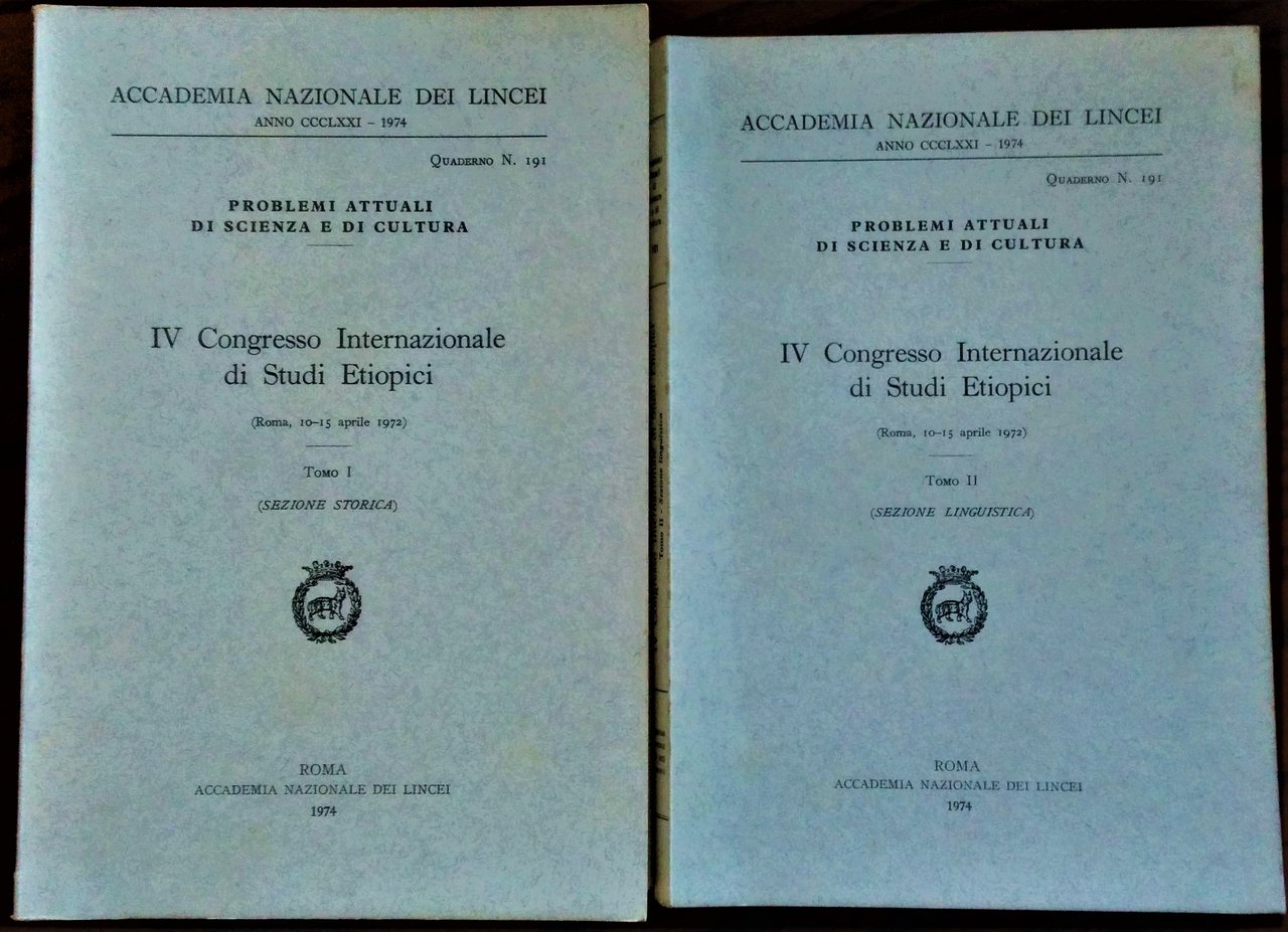 IV Congresso Internazionale di Studi Etiopici. ( Roma, 10-15 aprile …