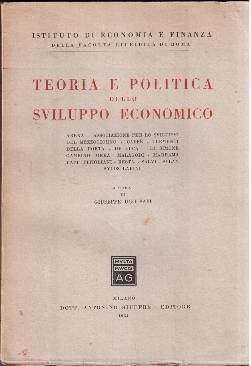 Teoria e politica dello sviluppo economico a cura di Giuseppe …